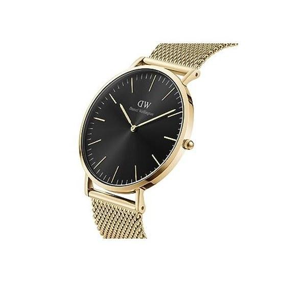 Official Limited/2-Year Warranty/Authentic Product Daniel Wellington DW Mens Watch Classic Mesh Onyx 40mm Men Gold Black Blue/Brown Luxury Leather