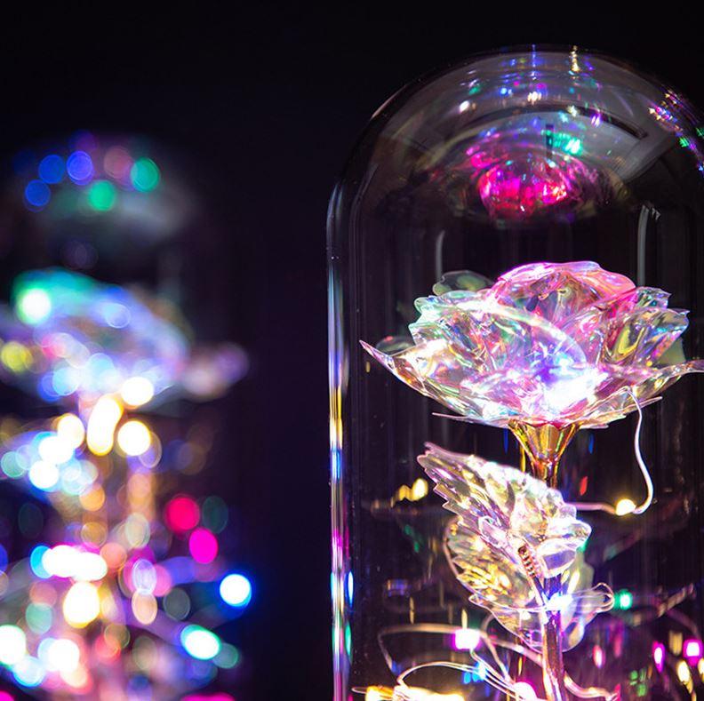 Eternal Rose Glowing In Glass, LED, Colorful, Battery, Gift, 18th Birthday, Wedding