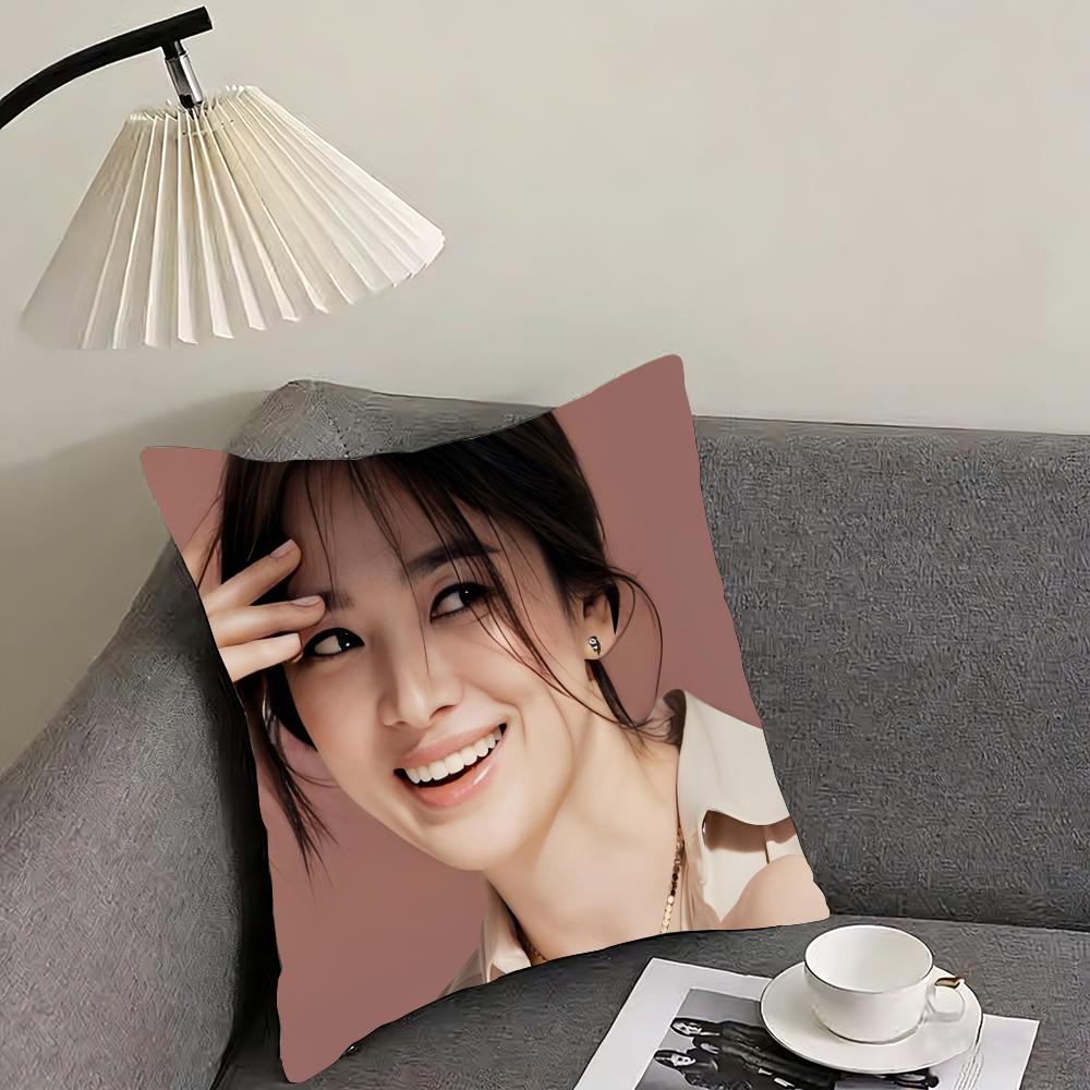 Song Hye - Kyo Cushion Cover Reversible Plush Pillow Cover – For car, sofa, bedroom, perfect as a gift.