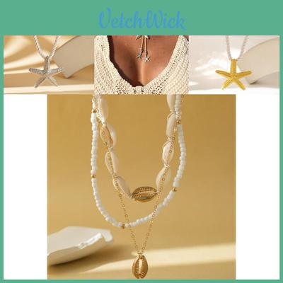 Summer New Starfish Necklace Alloy Shell Jewelry For Women With Ocean Style Charm