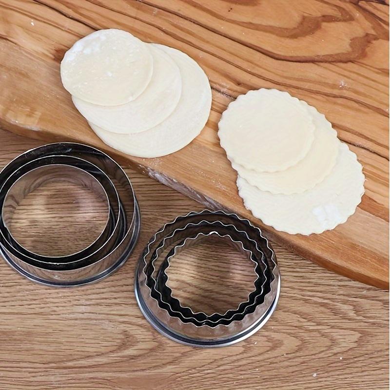 12pcs Stainless Steel Cookie , Biscuit Cutter Set , Fluted Edge, Assorted Sizes for Perfect Pastries, Donuts