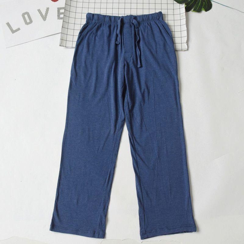 

Заказ внешней торговли Мужские трикотажные хлопковые пижамные брюки большого размера Однотонные Весенне-летние Тонкие Дышащие Свободные Прямые Повседневные Домашние Брюки Dark Blue S