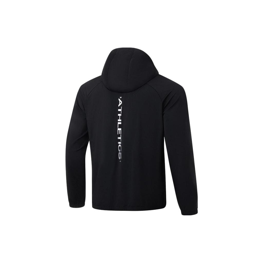 Li Ning Letter Print Hooded Long Sleeve Sweatshirt Men tops Black AWDT569-4