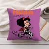 M-Mafalda Cartoon Cute Cushion Cover Silky Short Plush Invisible Zipper Dustproof Sofa Pillow Case For Home Decor