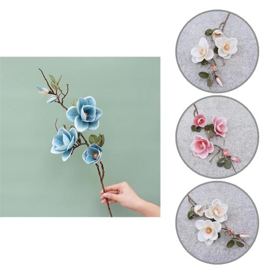Useful Table Centerpiece Floral Arrangements Charming Long Stem Fake Magnolia Flowers