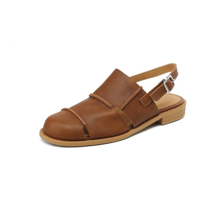 Nai Pai is not tired! New bag head sandals women's summer wear high-end soft-soled retro Roman shoes
