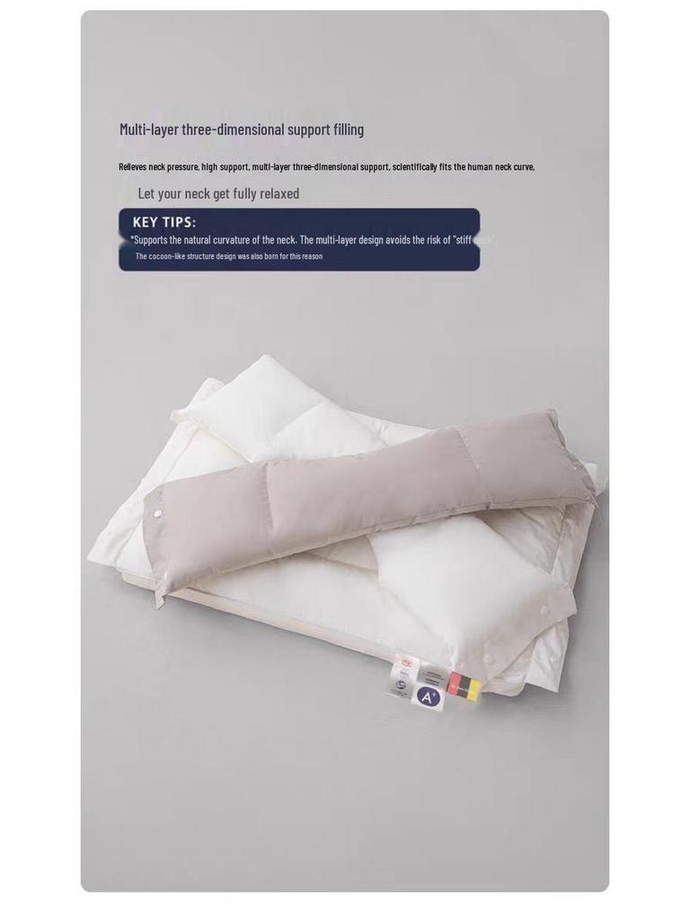 All-Cotton Neck & Ear Protection Pillow for Adults - Soft & Firm Support for Side Sleepers