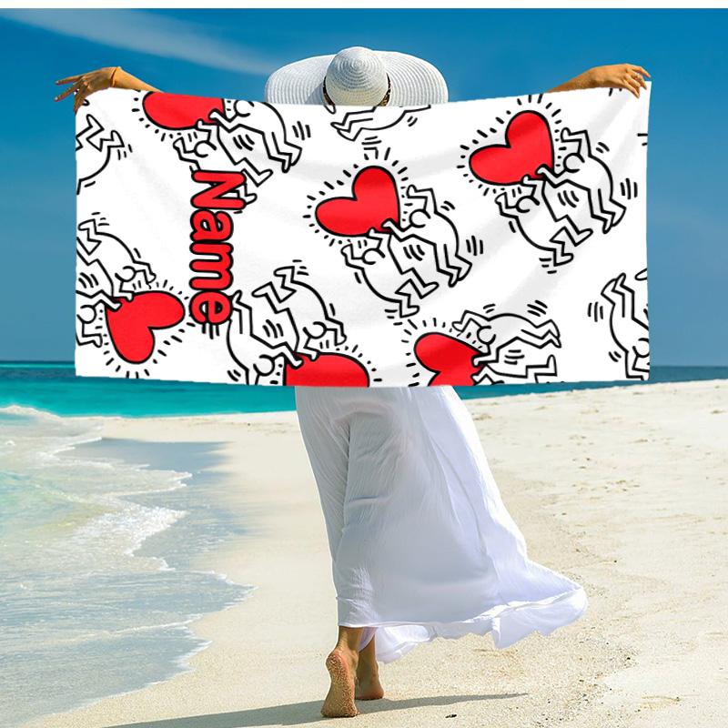 Personalized customized proof beach towel with Untitled Dance pattern - soft, absorbent,quick-drying,perfect swimming,camping&bathing