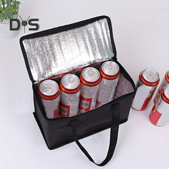 Portable Lunch Bag Wide Opening Lunch Tote Aluminum Foil Insulated Bag Outdoor Picnic Camping Hiking Food Drink Carrier