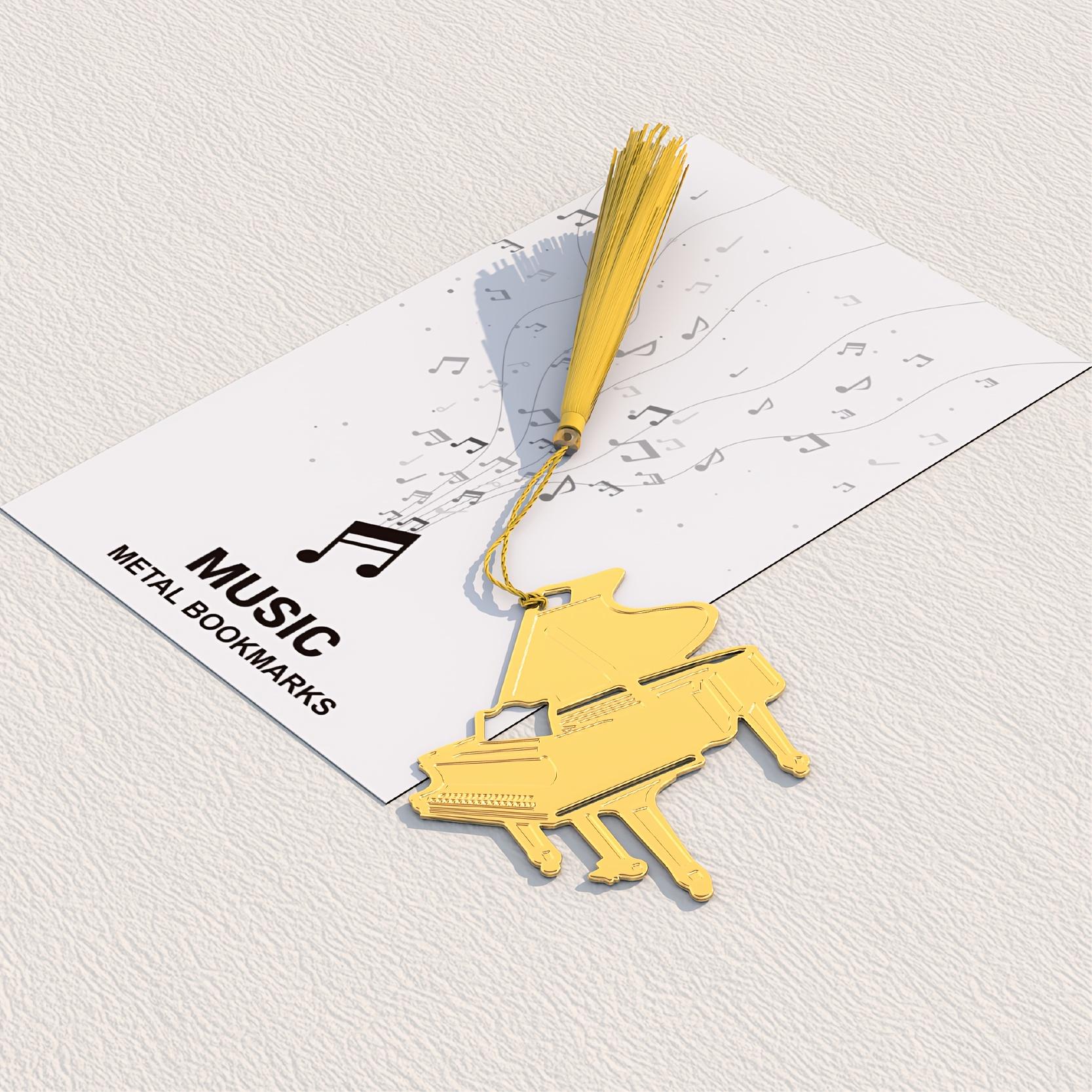 

1 шт. Креативная закладка в виде музыкального инструмента: фортепиано, гитара, орган, арфа, скрипка, труба, металлическая закладка с красивой кисточкой