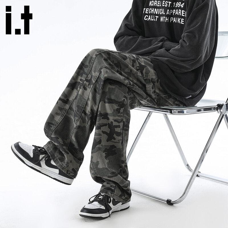 CHOCOOLATEit Men's Camouflage Loose Straight Cargo Pants