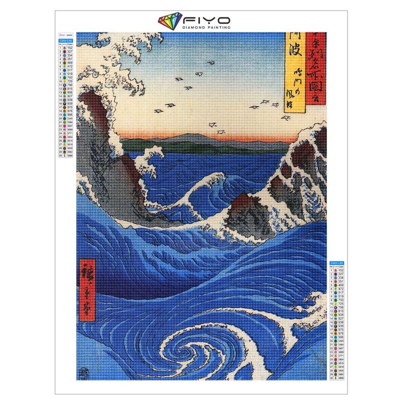 Japanese Anime Comic The Great Wave Diamond Painting Wall Art Decor Diamond Embroidery Mosaic Kids Room Decor Cuadros Posters