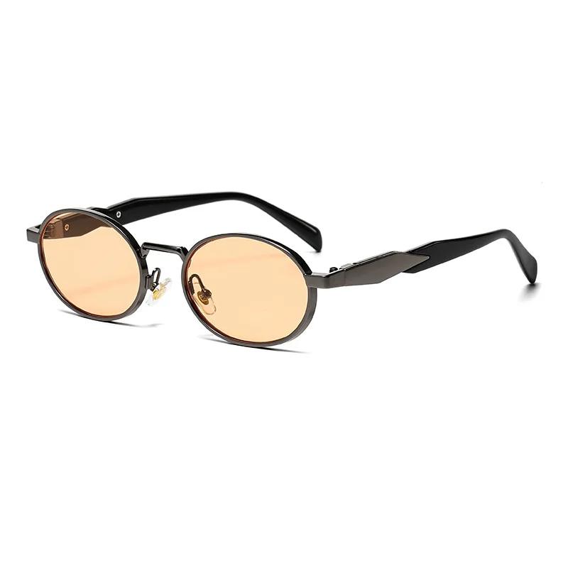

Small Frame Metal Oval Sunglasses Women For Men Luxury Brand Designer Vintage Steampunk Sunglasses Popular Retro Eyewear UV400 As the picture