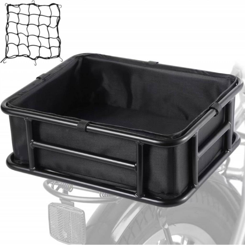 Metal Bike Basket Rounded Corners Rectangular Bike Basket Cycle Storage Rack Cylindrical Frame