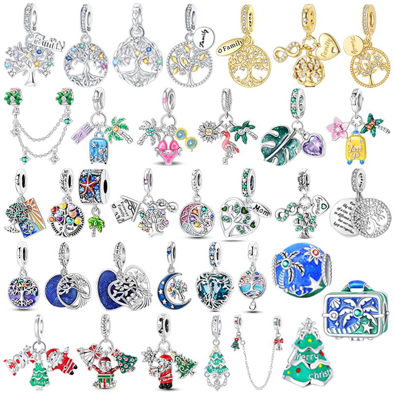 Silve Tree Of Life Charms Forever Love Beads Pendants Fit Bracelets Necklace Diy Birthday Jewelry Gifts