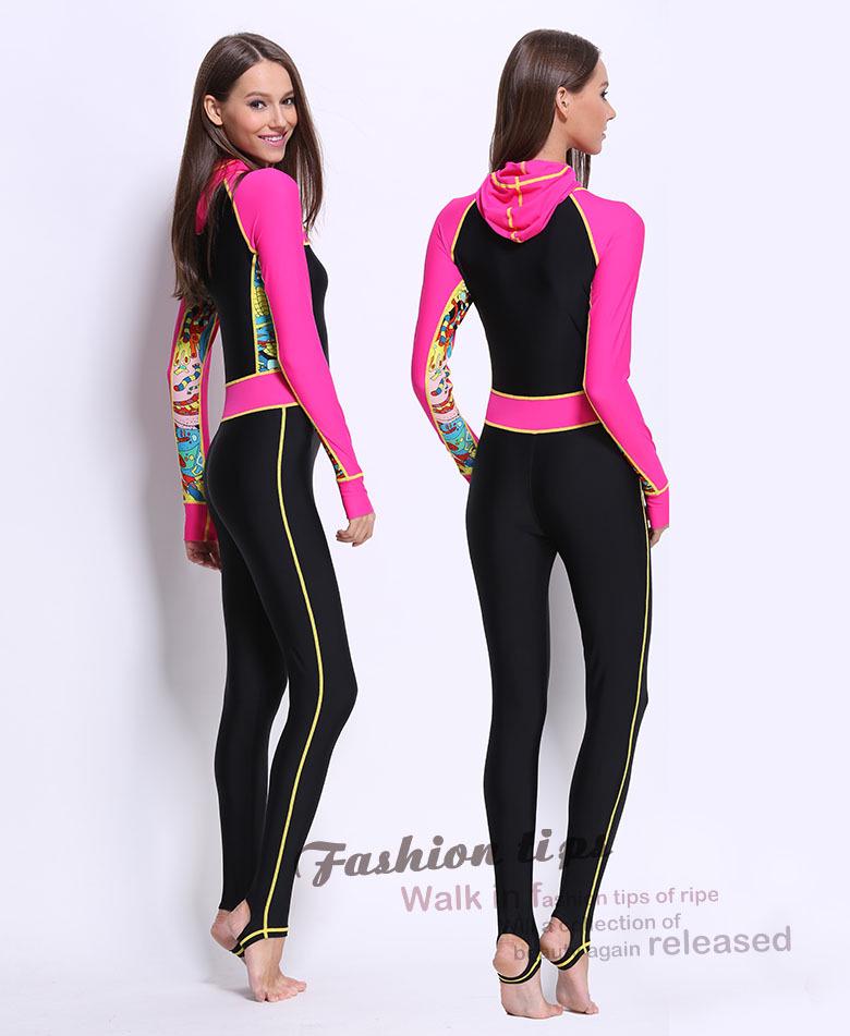 Damen Schnelltrocknender Langarm-Einteiler-Neoprenanzug für Sonnenschutz, Surfen, Tauchen, Schnorcheln und Quallenschutz.