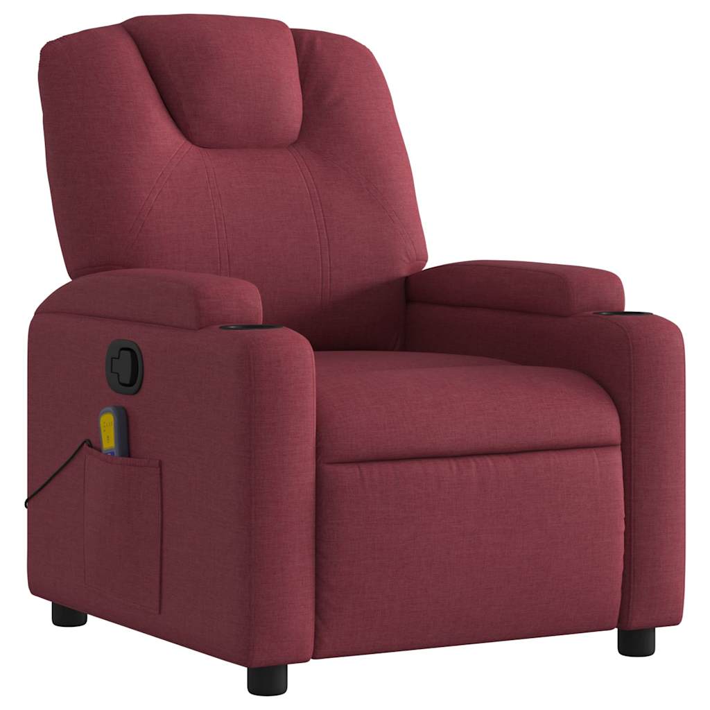 Massage Chair Burgundy Fabric
