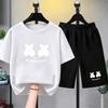 Fashion Kids T-shirt Shorts Set Fun Letter Printed Short Sleeve Tops Shorts 2pcs Summer Boy Girl's Outdoor Casual T-shirt Sets