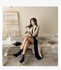 2026 British-Style Women's Windbreaker: Korean Suit Collar, Color-Block Belted Jacket