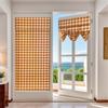 Adhesive Classical Checkered Plaids Door Curtain Dustproof Design Washable Window Shade For Living Room Bedroom Decors