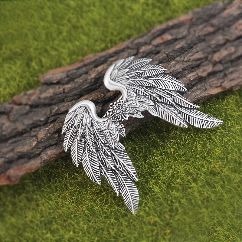 SXH 1/2Pcs Angel Wings Hair Clips Personalized Braid Hair Accessories Vintage Silver Ethnic Style Headwear for Women