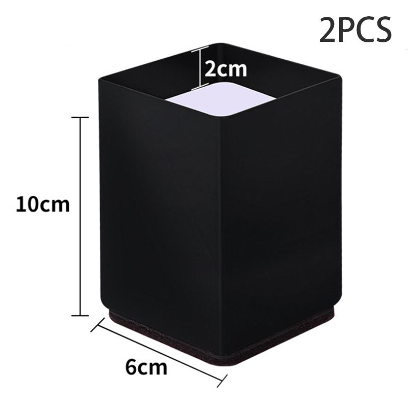 2/4 Piezas Elevadores de Muebles para Cama Elevación en Alturas Elevadores de Alta Resistencia para Sofá Sillón Escritorio Mesa Negro Redondo Cuadrado Protector de Suelo