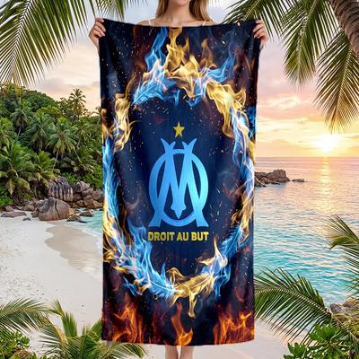 Olympique Lyonnais FC Print Quick Dry Beach Towel Microfiber Absorbent Portable Travel Swimming Towel