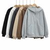 Winter Oversized Zip Up Hoodie Solid Color Long Casual Sweatshirt Women