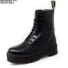 Hole Thick Sole Heightened Casual Couple High-top Men's Large-size Leather, Large-size Women's Shoes