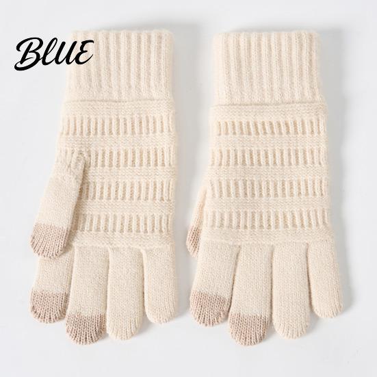 Touch Screen Knit Gloves for Cold Weather Knitted Touchscreen Men Women Winter Warm Thermal Gloves Thickened Soft Acrylic Cycling Plush Lining
