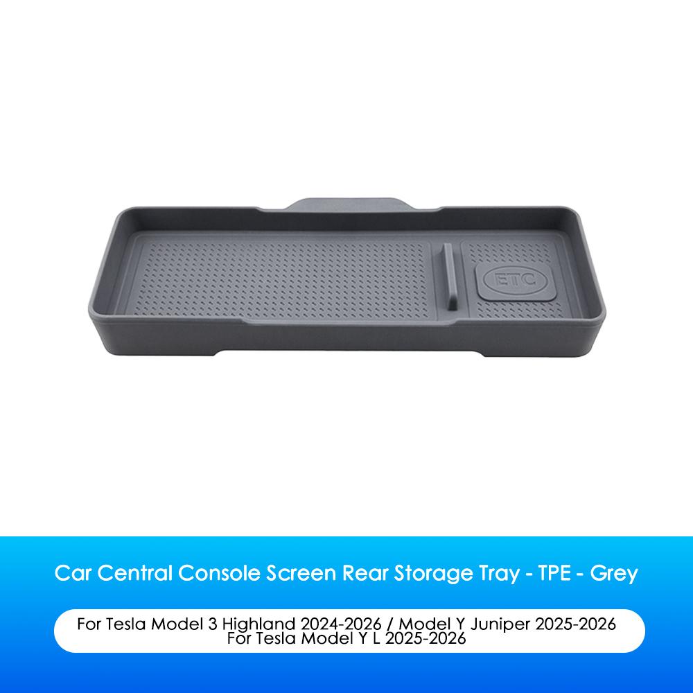 Heenvn ETC Bracket Storage Box For Tesla Model 3 Highland Model Y Juniper 2026 2025 Screen Rear Hidden Organizer Car Accessories