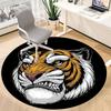 1pc Tiger Head Chair Carpet for Office, Round Non Slip Durable Large Size Office Carpet, Suitable for Office