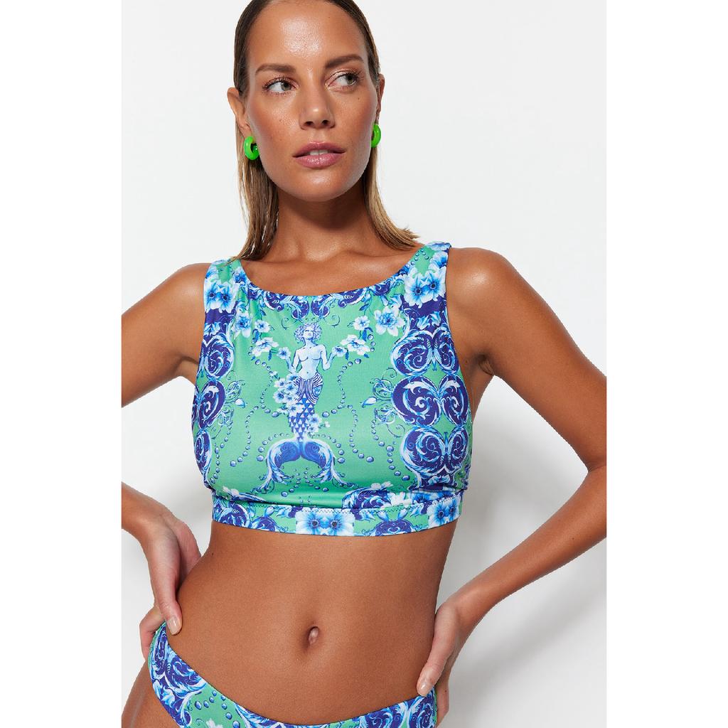 Horní díl bikin s ohlávkou s etnickým vzorem Tbess22bu0354