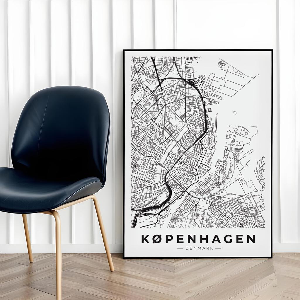 Poster Map City Plan Copenhagen