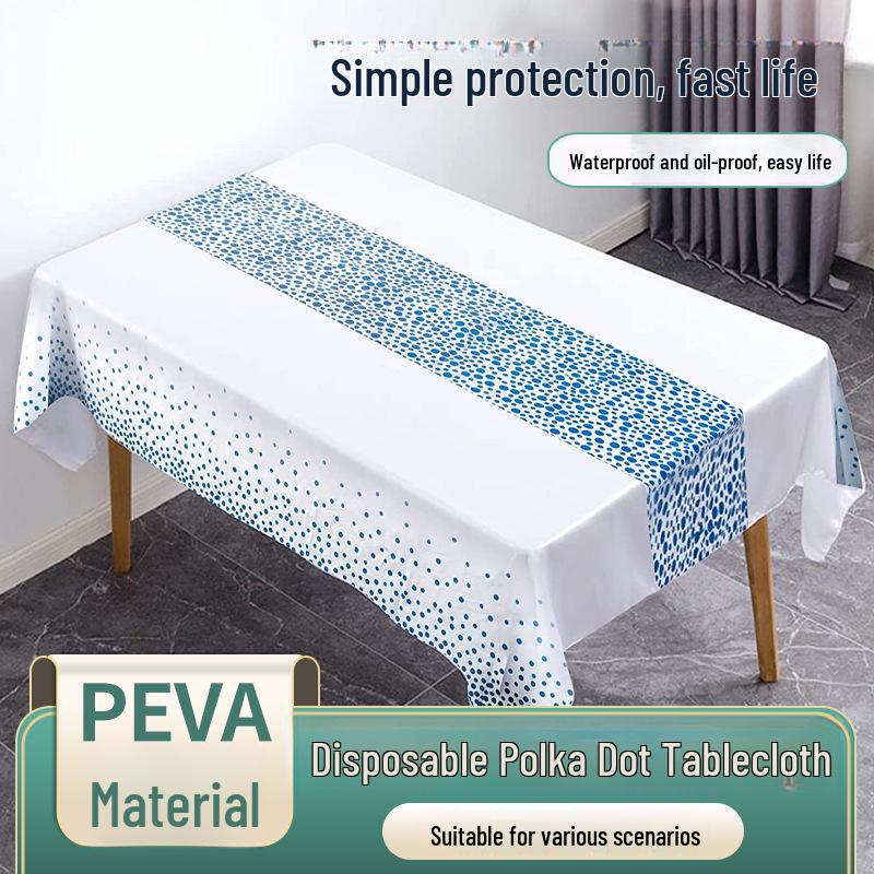 Disposable PEVA Cartoon Balloon Tablecloth - Oil-Proof, Thickened for Birthdays & Kindergarten Parties