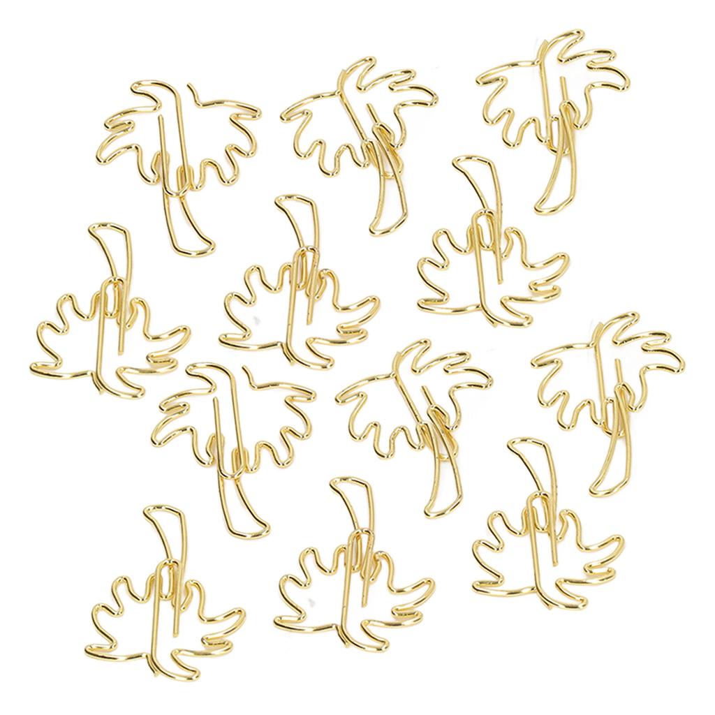 50 Pcs Paper Clips Portable Mini Cute Golden Coconut Tree Shape Paper Clips File Classification