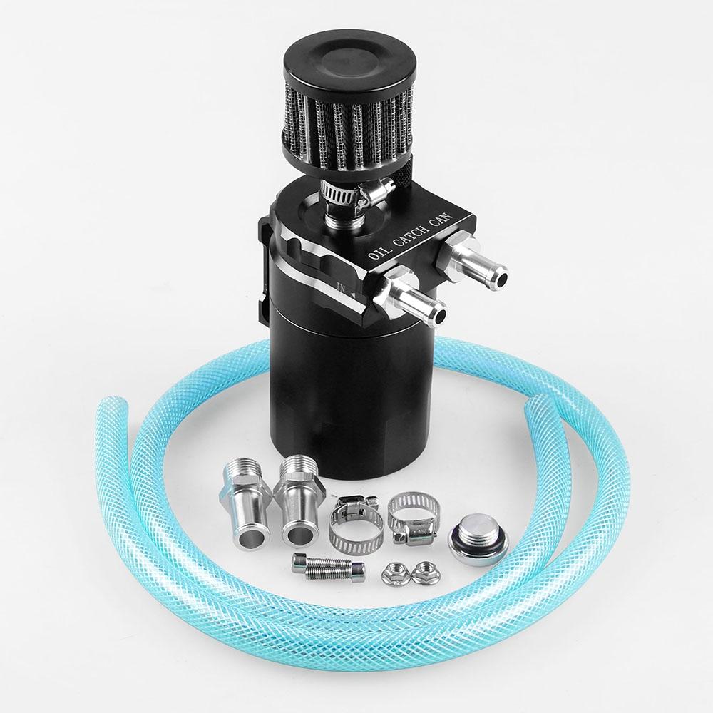 Engine Cylinder Aluminum Catch Reservoir Breather Can Black With