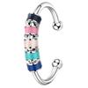 Color Beads Anxiety Ring Relieve Stress Adjustable Open Colorful Rotate Beads Ring for Women Men