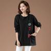 Spring Women Blouses Long Sleeve Print Element TShirts Casual Round Neck Ladies Tops Pullover