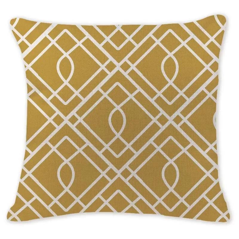 Retro Ethnic Geometry Decorative Cushion Cover Cotton Linen Textile Printed Throw Pillowcase for Car Sofa Bed Home Decor 45X45CM