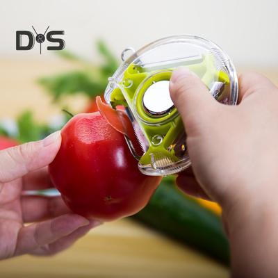 3 In 1 Fruits Peeler with Rotary Switch Design Stainless Steel Blades Vegetables Peeler Non-Slip Handle Kitchen Tool for Potato Tomato Pineapple