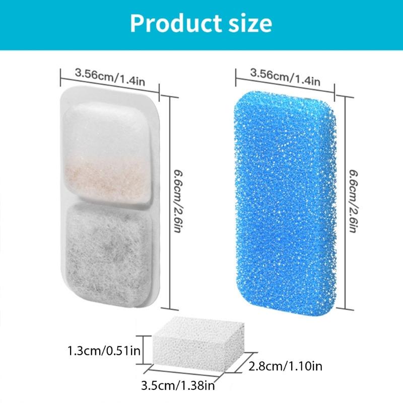 8/12/16 Stück Ersatzfilter für Haustierbrunnen Einzigartiges Rechteck Doppelte Filtration Doppelte Filtration Ersatz