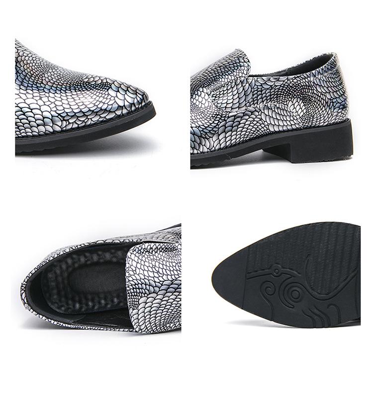 Men's Plus Size Leather Pointed Toe Slip-on Derby Shoes - Shiny Formal & Casual