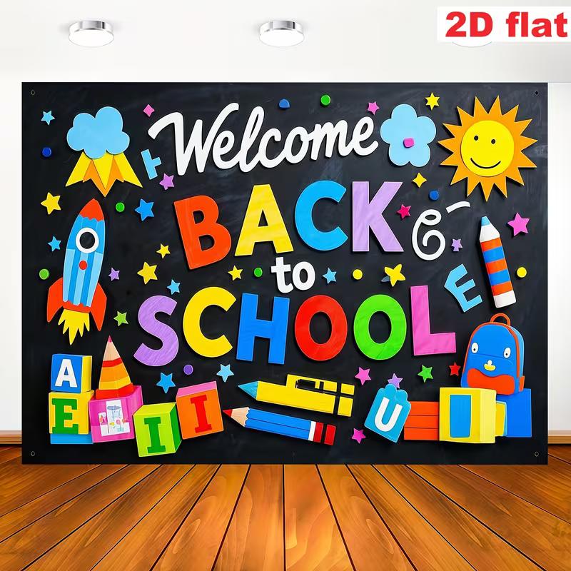 Back To School Photo Booth Backdrop, Chalkboard Classroom Welcome Decor
