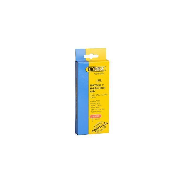 Boîte De 1000 Clous En Acier Inoxydable Type 180 L. 25 Mm - TA-1066 - Tacwise