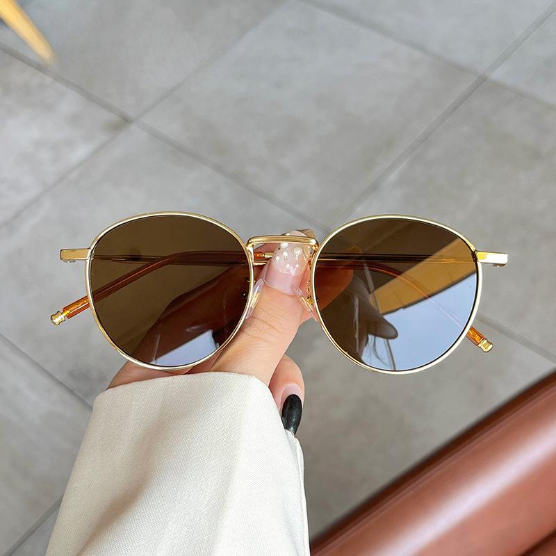 Men Brand Round Metal Sunglasses Uv400 Luxury Women Eyewear Male Outdoor Frame Causal Fashion Glasses