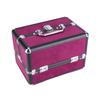 Kosmetikkoffer Kosmetik-Tragetasche 25x17x17cm Große Kapazität Aufbewahrung für Zuhause Salon Weinrot und Schwarz Gestreift Schwarzer Boden