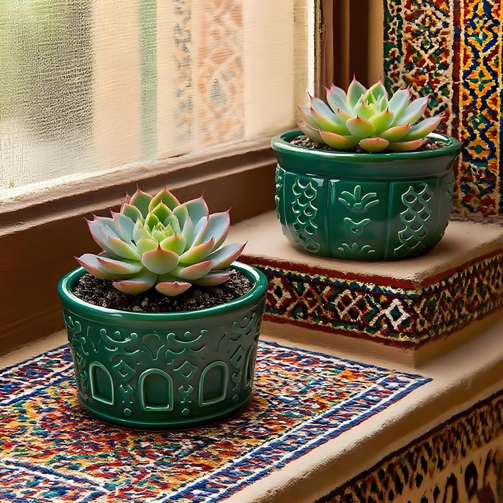 Creative Round Flower Pot Silicone Mold With Textured Design For DIY Home Gardening Durable Food Grade Material Heat Resistant