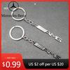 Adesivo per Auto 1pz Logo AMG Metallo 3D Nero Argento Portachiavi Styling Distintivo Portachiavi Catena Emblema Per Mercedes Benz AMG Portachiavi Auto