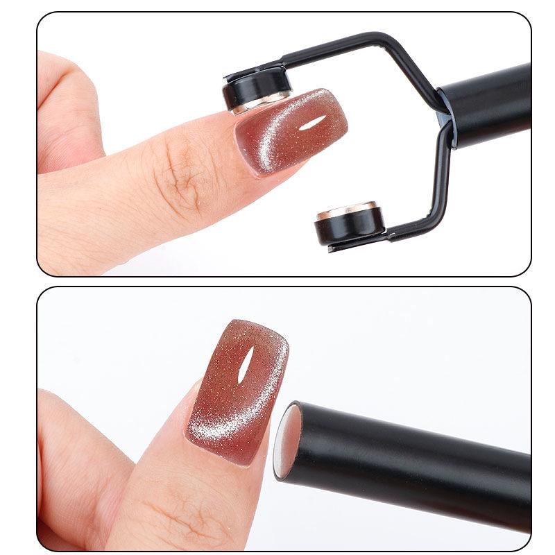 Multifunctional Cat Eye Magnet Nail Gel Tool - Y-Shaped, Cylindrical & Super Strong